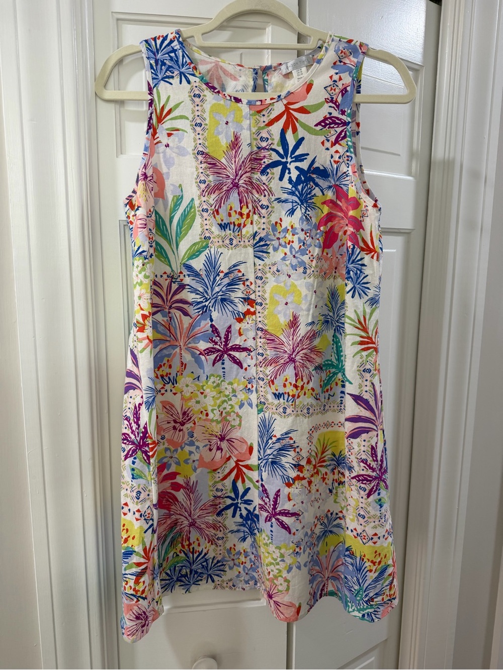 London Times Tropical Floral Sleeveless Shift Dress - Multicolor